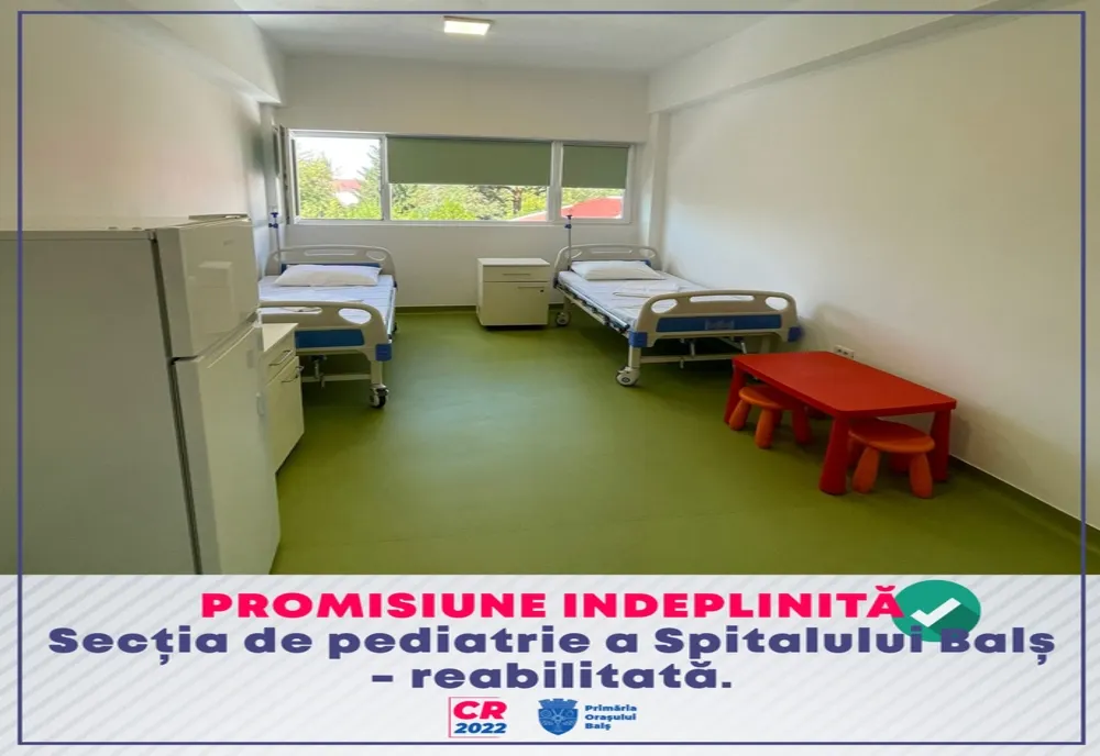 Pediatria Spitalului Balş, reabilitată