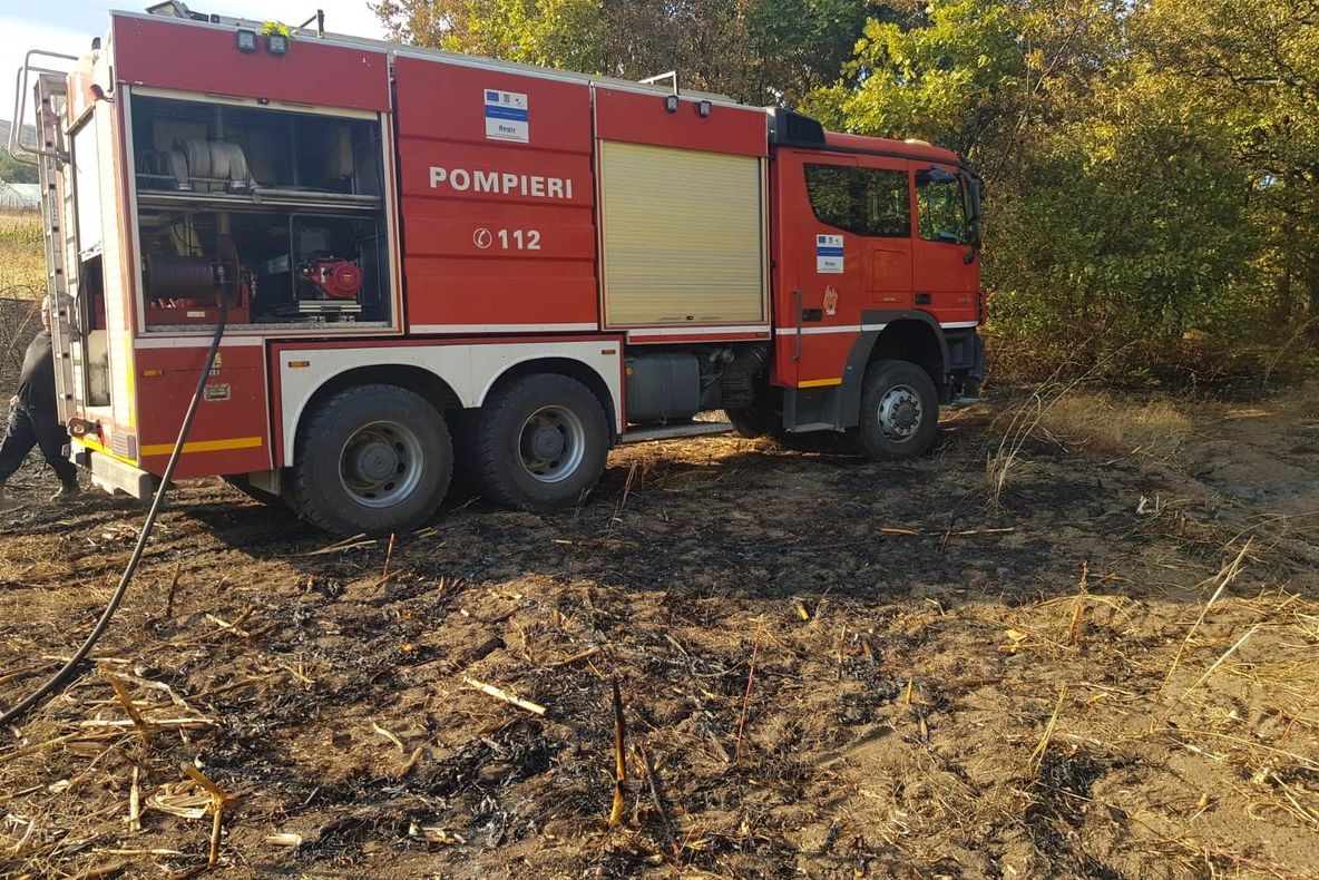 O femeie a murit într-un incendiu de vegetaţie uscată. A fost găsită de pompieri