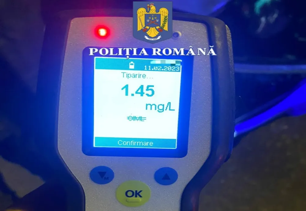 Un şofer băut s-a răsturnat cu maşina pe o stradă din Slatina