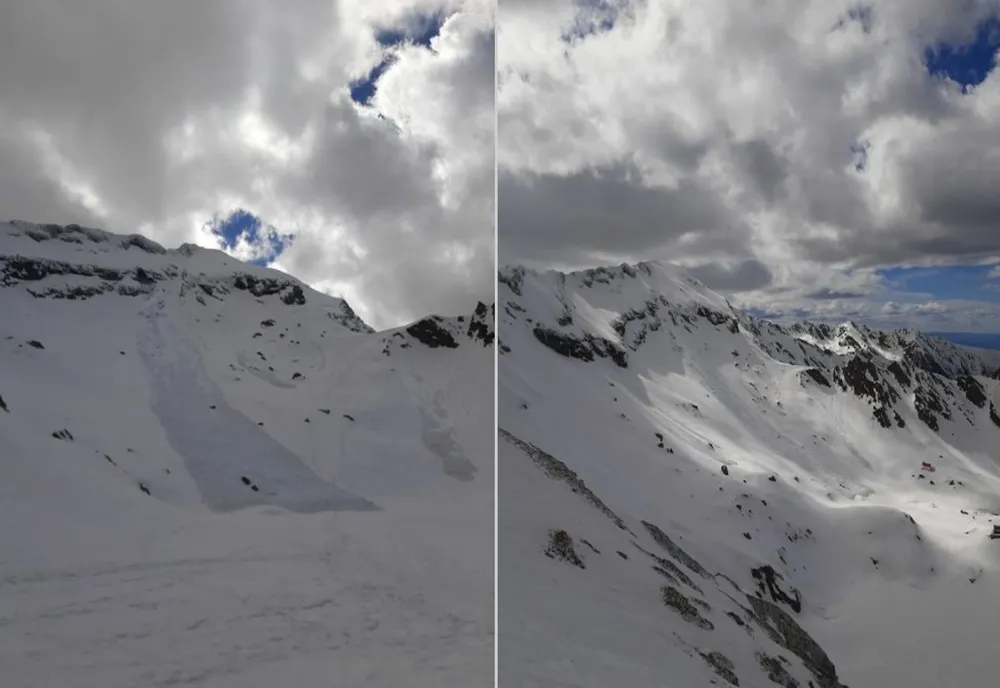 Avalanşă de mari dimensiuni în Munţii Făgăraş, în zona Bâlea Lac