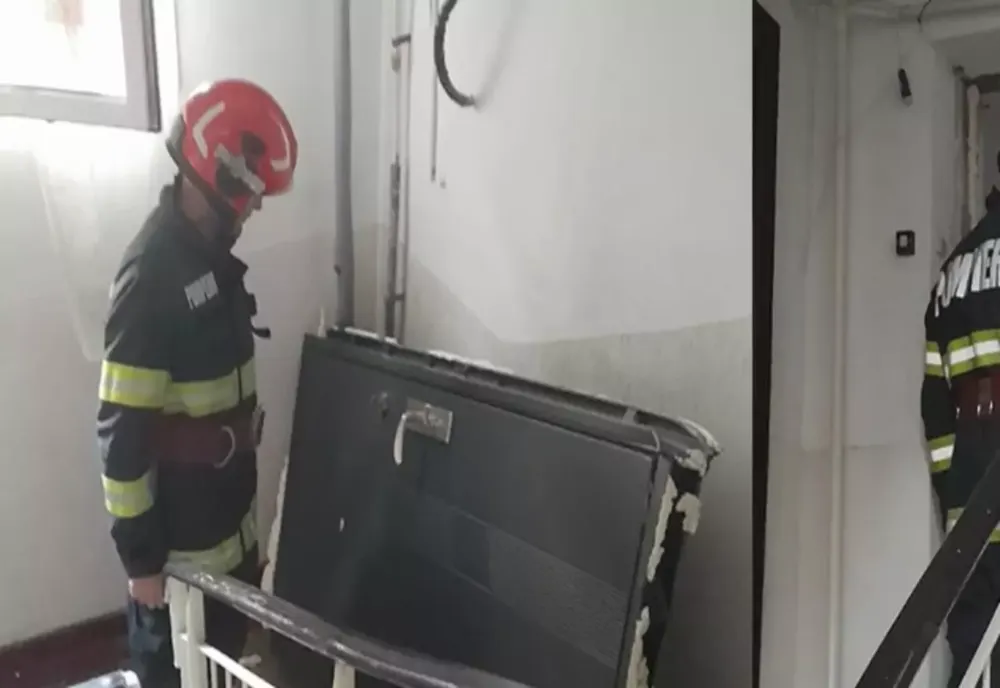Explozie urmată de incendiu, într-un bloc din Balş