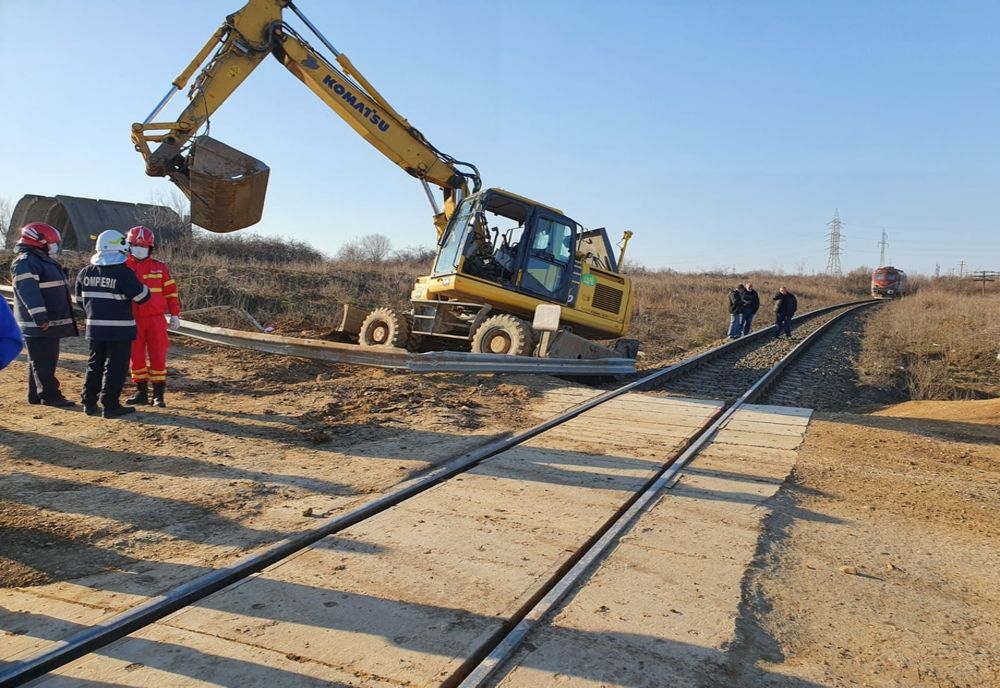 VIDEO. Accident feroviar pe şantierul Drumului Expres Craiova-Piteşti, în judeţul Olt